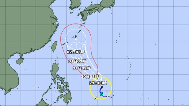 台風の気象衛星画像